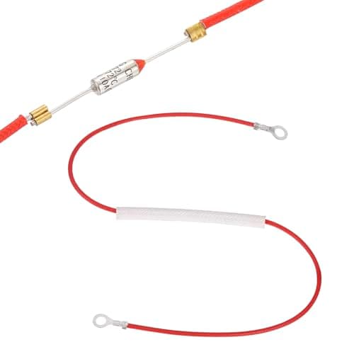 Image of sourcing map Universal Rice Cooker Temperature Fuse, 172°C 10A 250V Metal Thermal Fuse with Both End Ring Terminal Fiberglass Sleeving for Electric Pressure Cooker Repair Part