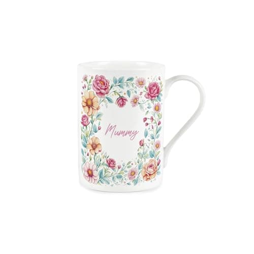 Image of Purely Home Pink Floral Mummy Mug - Bone China Tea/Coffee Cup Gifts for Mothers Day