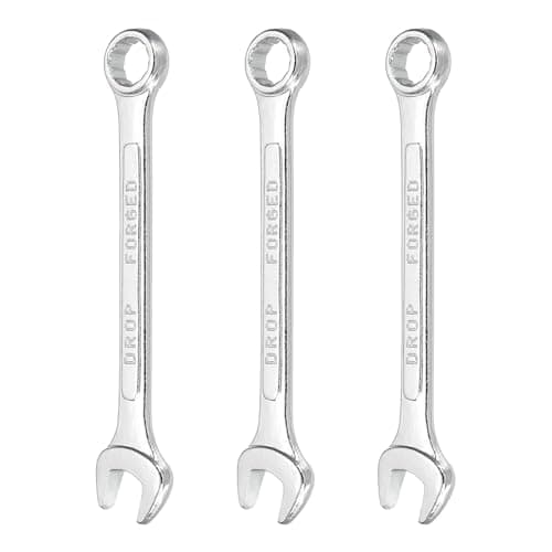 Image of sourcing map 3Pcs Combination Wrench 12mm Metric 12-Point Box and Open End Zinc Plated Steel Double Ended Spanner Tool for Automotive Pipe Furniture Machinery DIY Repair, Silver White