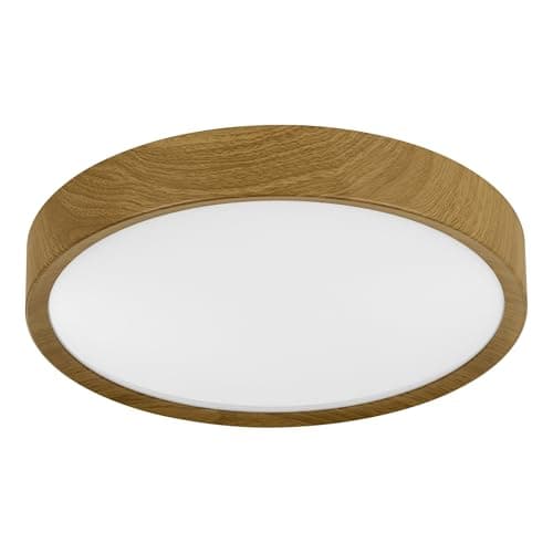 Image of EGLO Musurita 1-Light Wood-Effect LED Circular Ceiling Light