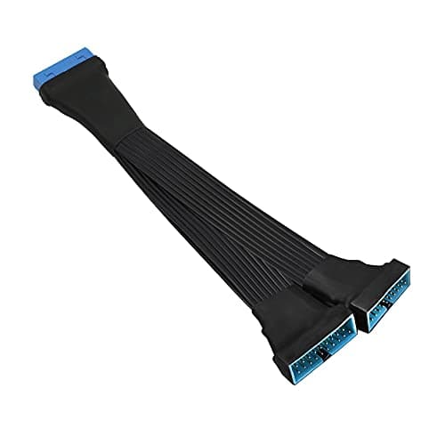 Image of GINTOOYUN USB 3.0 Header Extension Cable, 19/20 Pin 1 to 2 Y Splitter Internal Extension Adapter DIY(5.9 inch)