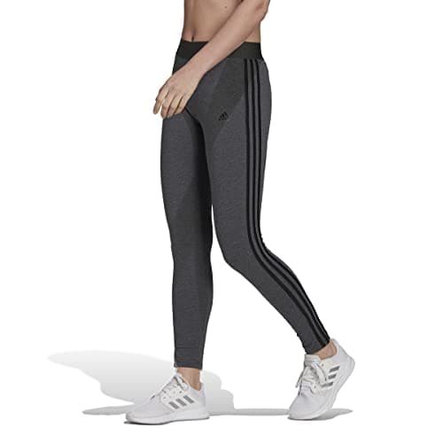 Image of adidas Women's Essentials 3-Streifen Leggings, Dark Grey Mottle/Black, XS