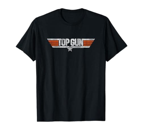 Image of Top Gun Distressed Logo T-Shirt