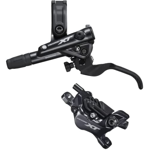 Image of SHIMANO Deore XT BR-M8120/BL-M8100 XT 4 pot bled brake lever/post mount calliper, rear left,Black