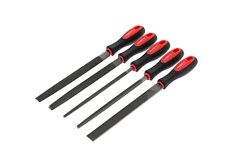 Image of GEDORE Red File Set 5 Pieces Special Steel with Plastic Bag 2-Component Handle Red/Black