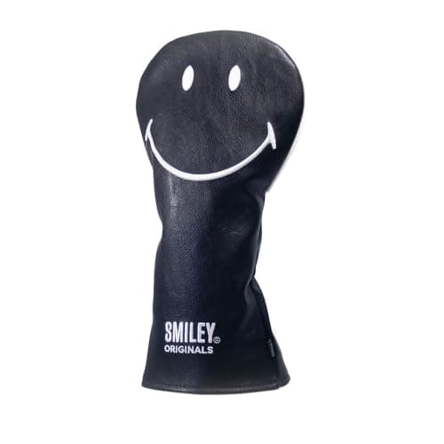 Image of Smiley Golf Club Headcover - Classic Hybrid - Black