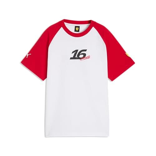 Image of PUMA Scuderia Ferrari F1 Men's Charles Leclerc Driver Tshirt - Rosso Corsa - Size: L