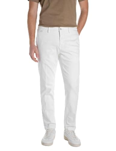 Image of Replay Benni Hyperchino Men's Regular Fit Chino Jeans Colour X-Lite, 011 Natural White, 34 W/32 L