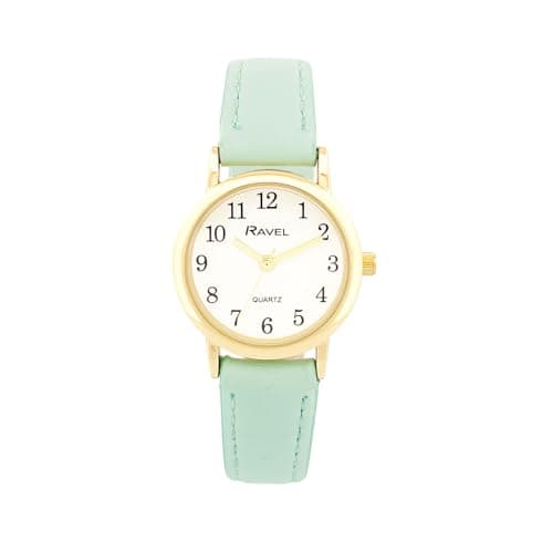 Image of Ravel - Women's Pastel Coloured Everyday Watch (36mm case) - Analogue Quartz - R0137.31.1 - Green/Gold Tone