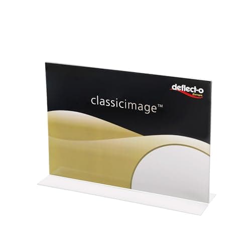 Image of Deflecto 47701 A4 Landscape Stand up Sign Holder - Crystal Clear