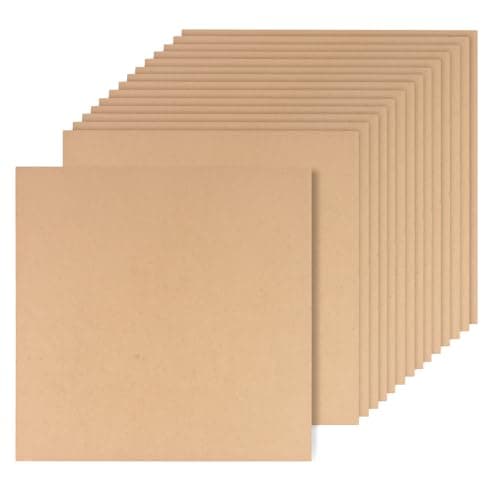 Image of HONYUET 16 PCS 3mm MDF Wood Boards, 30 x 30cm/12 x 12 Inch Square MDF Sheets for Engraving, Painting, Modelling