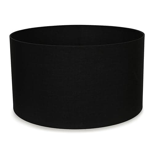 Image of MiniSun | Large Modern Black Fabric Drum Light Shade | Lamp Shades, Home Décor & Improvement Essential | 45cm Shade Width