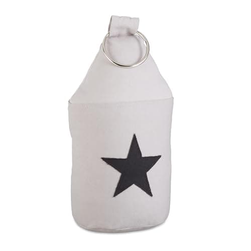 Image of Relaxdays Set of 3 Star Door Stops, Fabric Bumper, Floor Doorstop, Tall, with Handle, HxD: 23 x 11 cm, Grey