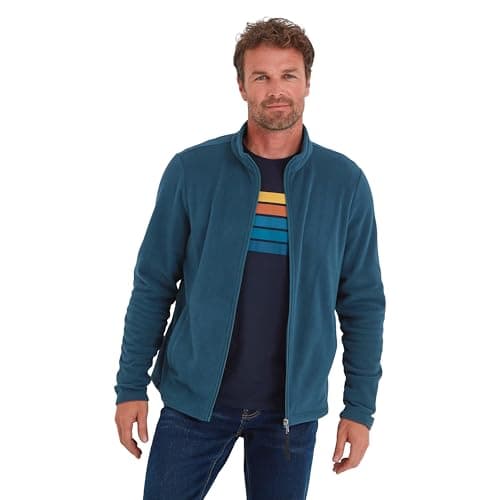 Image of TOG24 Revive Mens Fleece Jacket Outdoor Microfleece Jackets with Full-Zip Lightweight & Warm, Anti-Pill Fabric for Hiking Trekking Camping Sport Petrol Green XXL