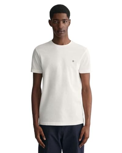 Image of GANT Slim Pique SS T-Shirt, Eggshell, L