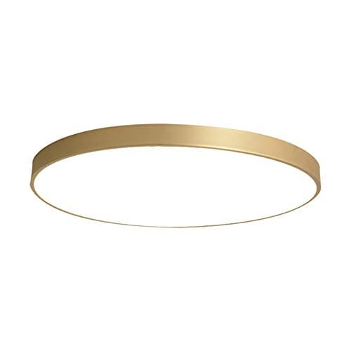 Image of AIRUI Round Ceiling Light Gold Brass Flush Mount Ceiling Lamp Modern Ultra-Thin LED Light Fixture for Living Room Hallway Bedroom Kitchen,Brass+WhiteLight-30cm+27W