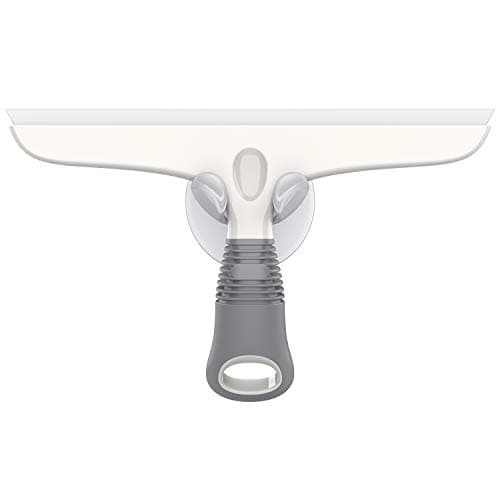 Image of MR.SIGA Multi-Purpose Squeegee for Window, Glass, Shower Door, Car, Heavy Duty Window Scrubber, Suction Hook Included, 10 inch, White & Gray