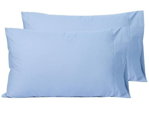Image of Sylvanora Pillow Cases 2 Pack, Soft & Premium 100% Egyptian Cotton Bedding, Breathable with Envelope Closure, Standard Size 50x75cm (Placid Blue, Pack of 2)