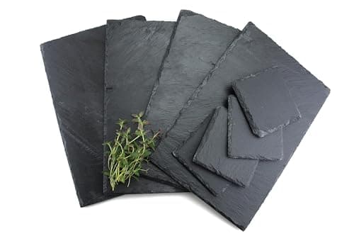 Image of APOLLO THE HOUSEWARES BRAND Get Goods Set, Stone, Black, Placemats 30cm 20cm Coasters: Width Depth 10cm x Height 0.5cm approx, 1574