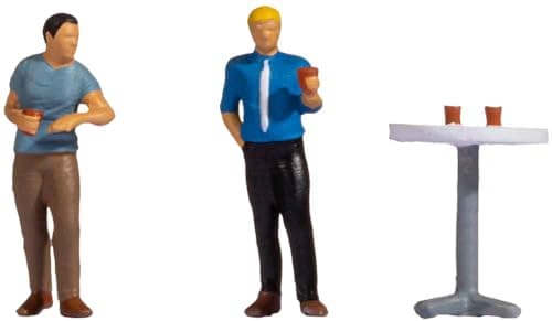 Image of NOCH Tiny-Scenes Coffee Break Model Figure Set in H0, Hand Coloured Figures for Detail Lovers