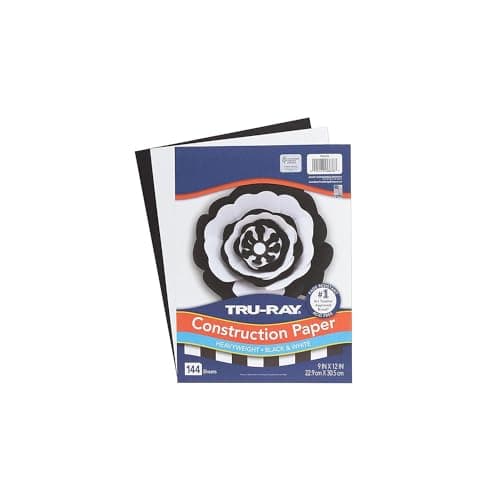 Image of Tru-Ray Premium Construction Paper, Black & White, 9" x 12", 144 Sheets