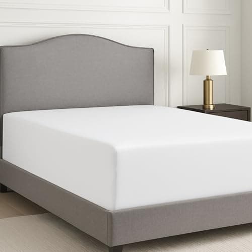 Image of Lane Linen King Size Fitted Sheet – 1000 Thread Count Egyptian Cotton, Deep Pocket 38 cm, Soft & Breathable with All Around Elastic – Luxury Hotel-Quality Bottom Sheet - White