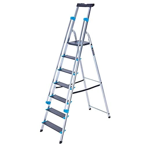 Image of TB Davies 1203-007 Trade Premier XL Step Ladders, 7 Tread, Platform Height 1.5m, Aluminium, Twin Handrails, 10kg Tool Tray, 150kg Work Load, EN131