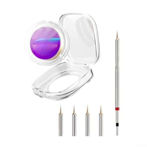Image of Ultra Fine Pure Copper Soldering Iron Tip 0.2mm for C210 Station Precision Repair Quick Heat Silver Electroplated Long Lasting for Smartphone Screen IC Motherboard Technician