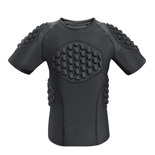 Image of Topeter Youth Padded Football Shirt, Boys and Girls Chest Rib Protector Heart Guard Sternum Undershirts for soccer, Lacrosse YL