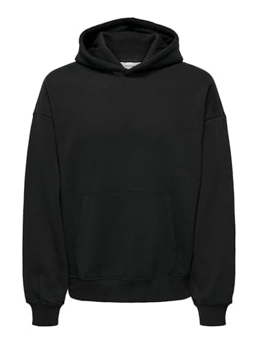Image of ONLY & SONS Male Hoodie ONSTURNER Sweatshirt, black, M