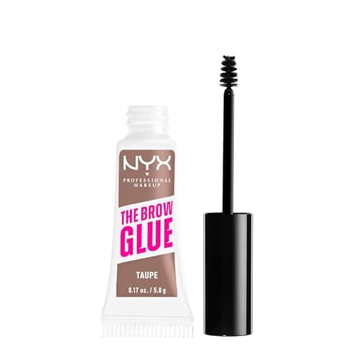 Image of NYX Professional Makeup Brow Gel, The Brow Glue, Tinted Eye Brow Gel, Instant Brow Styler for Laminated Brow Look with 24 Hour Extreme Hold, Non-Sticky, Taupe