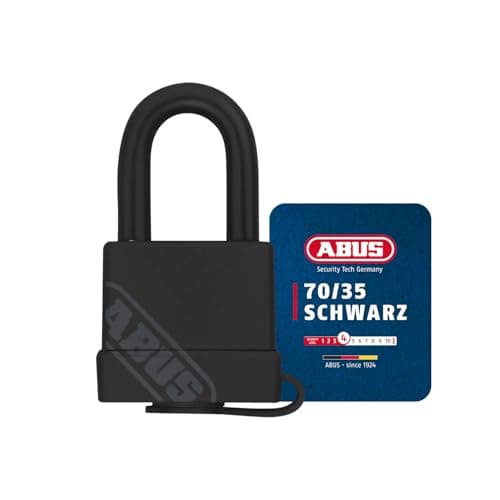 Image of ABUS Brass Padlock 70/35 - Weatherproof - Brass Lock Body - Impact-Resistant Plastic casing - ABUS Security Level 4 - Black