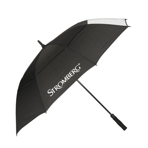 Image of Stromberg 62" Clear Panel Double Canopy Golf Umbrella Windproof Resilient 62 Inch UV Protection Lightweight Golf Trolley Umbrella Double Canopy