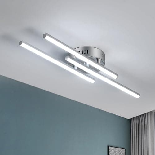 Image of Comely LED Ceiling Light, 18W Curved Design Ceiling Lamp, 6500K Cool White 3 Built-in LED Boards, Modern Ceiling Fixture for Living Room Bedroom Dining Kitchen