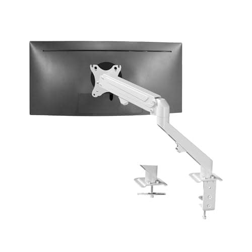 Image of VIVO Heavy Duty Aluminum Monitor Tension Arm Premium Desk Mount Stand, Up to 27 inch Screens, White, STAND-V101OW