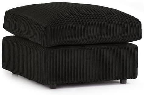 Image of jumbo cord fabric essential footstool large size (Navy Black)