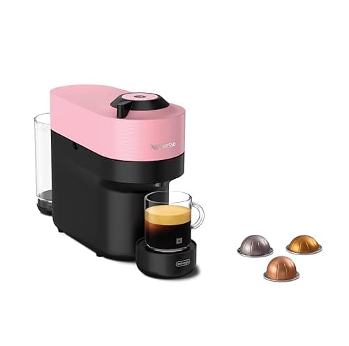Image of Nespresso De'Longhi Vertuo Pop ENV90.P Capsule Coffee Maker, Cold Beer Function, 4 Cup Sizes, Bluetooth & Wi-Fi Connectivity, 1 Cup Coffee Maker, Welcome Package