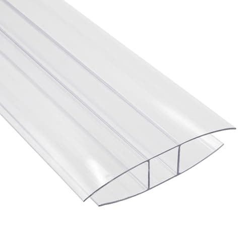 Image of Clear H-Section Polycarbonate Sheet Joining Strip Muntin - 16mm, 3m
