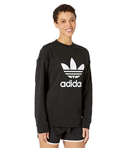 Image of adidas Originals Women's Trefoil Crew Neck Sweatshirt, black/White, M