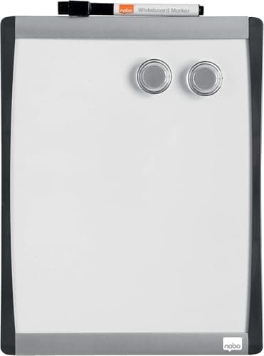 Image of Nobo Mini Magnetic Whiteboard With Arched Frame, Wall Mountable, Includes Whiteboard Pen, Magnets & Foam Adhesive Pads, Home/ Office, 215 x 280 mm, White, 1903778
