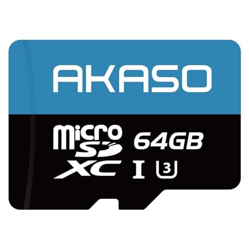 Image of AKASO 64GB microSDXC Memory Card - Up to 100MB/s, C10, U3, Full HD, 4K, MicroSD Card