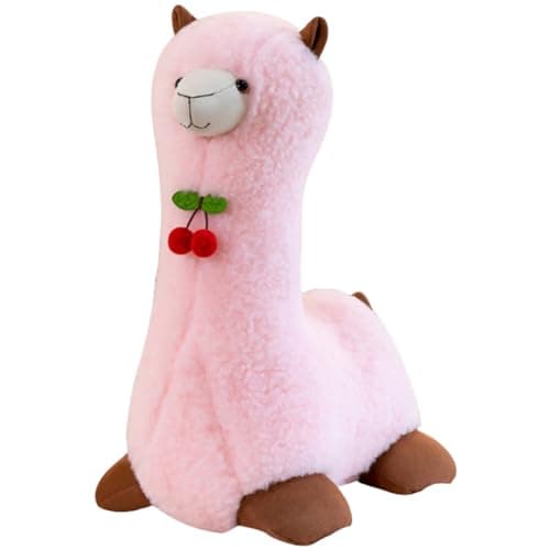 Image of OUKEYI 13.7" /35cm Alpaca Plush Toy, Llama Stuffed Animal Momo alpaca plush toy Alpaca Plush Doll Gift for Girls Birthday Wedding Home Decor (Pink)
