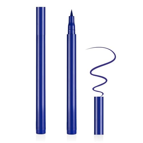 Image of Aomig Felt Tip Pen Eyeliner, Waterproof Liquid Pencil, Long Lasting Eye Liner, Super Slim Smudgeproof Pen Suitable for All Eye Shapes Available(06# Blue)