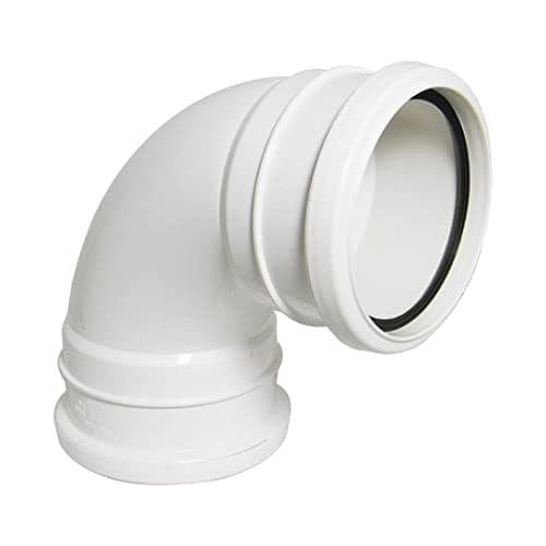 Image of FLOPLAST 110mm Ring Seal Soil 92.5 Degree Double Socket Bend - White