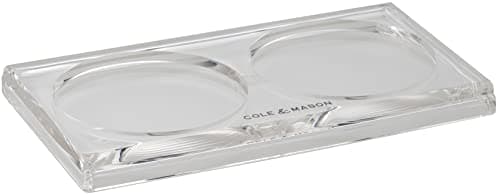 Image of Cole & Mason Ramsgate Clear Salt and Pepper Mill Tray for Salt and Pepper Grinders, Oil and Vinegar Bottles, Acrylic, (H) 13 mm x (W) 95 mm x (D) 157 mm, Mills Not included