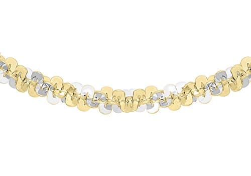 Image of CARISSIMA Women's 9 ct 2 Colour Gold Yellow and White Chain of Length 51 cm/20 inch