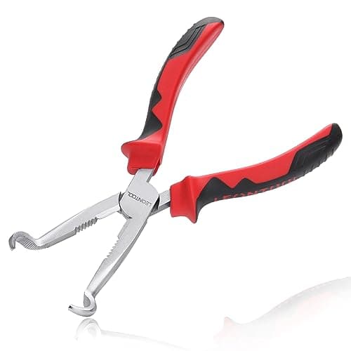 Image of LEONTOOL Hose Grip Pliers 8" Offset Spark Plug Boot Removal Plier 3/5-Inch Diameter with Wire Cutter, Spark Plug Wire Puller with Serrated Jaws for Easy Removal and Installation