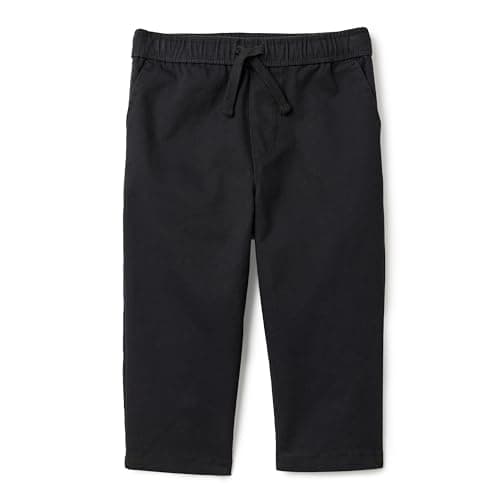 Image of Amazon Essentials Boys' and Toddlers Regular Fit Stretch Pull On Pants, Black, 2 Years