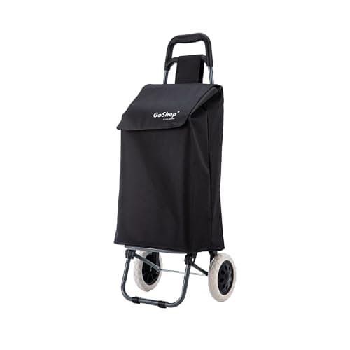 Image of Premium 59Ltr Foldable Trolley on Wheels, Hard Wearing & Lightweight Trendy Collapsible Push/Pull Cart for Easy Storage with 1 Year Guarantee (Black)