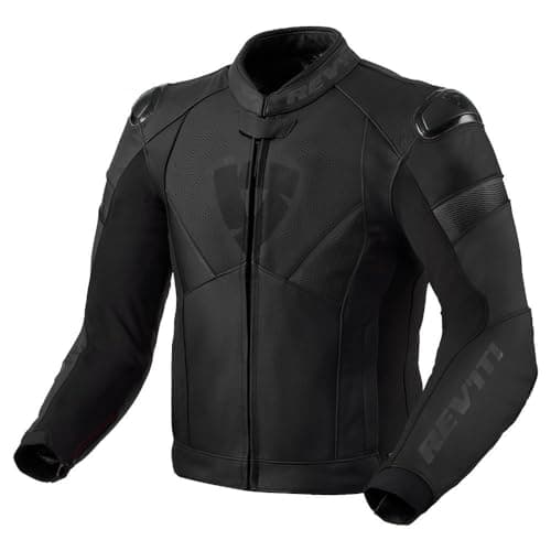 Image of REV'IT! Revit Argon 2 perforated Motorcycle Leather Jacket, black/dark grey, 52